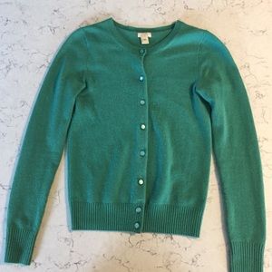 J Crew Green Cashmere Sweater